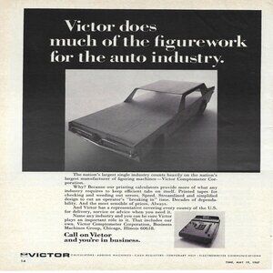 1967 Victor Figurework for the Auto Industry Vintage Magazine Print Ad/Poster